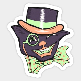 Vintage Top Hat Cat Sticker